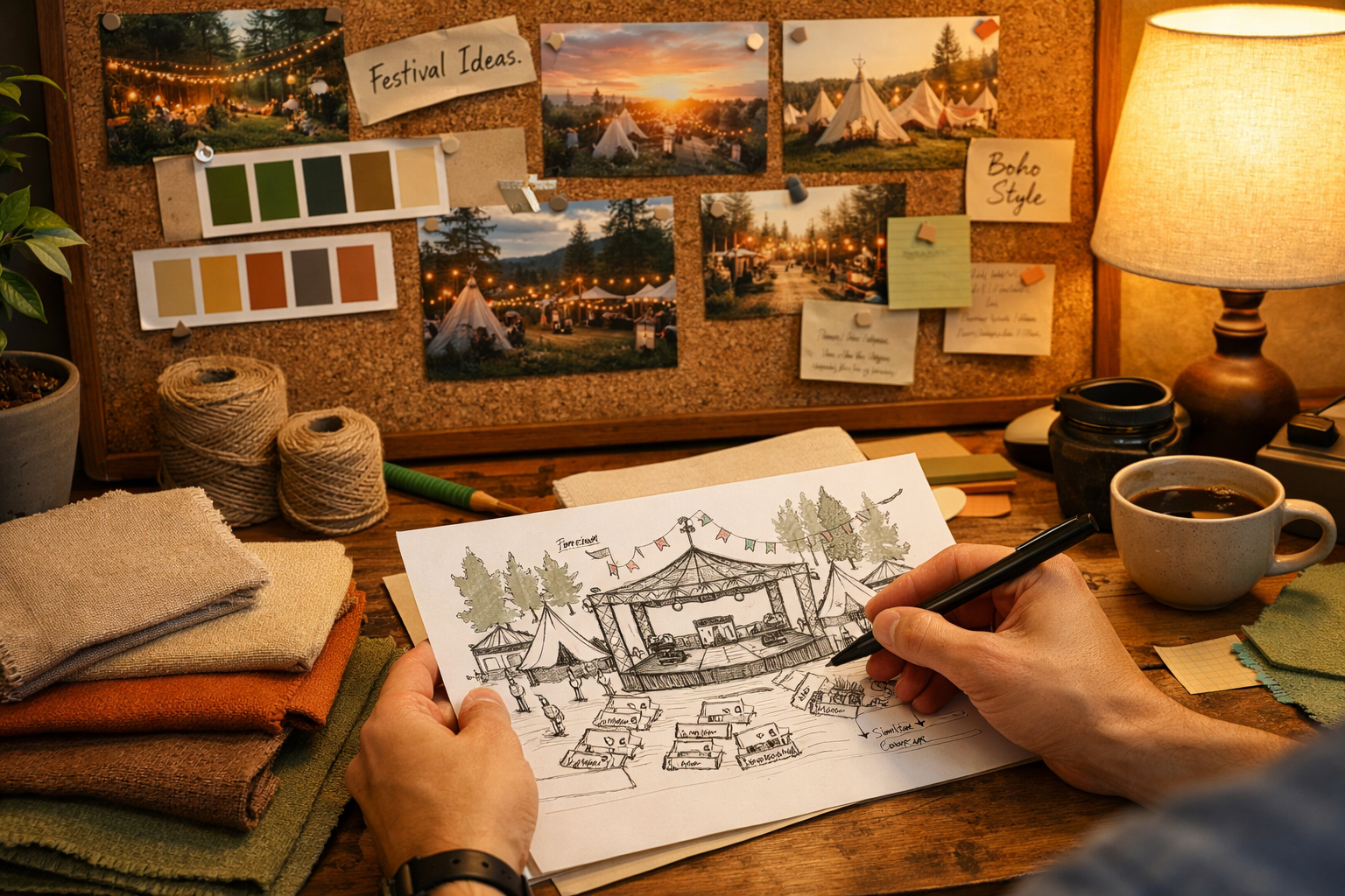 Acik hava etkinligi icin konsept ve tema calismasindan bir goruntu